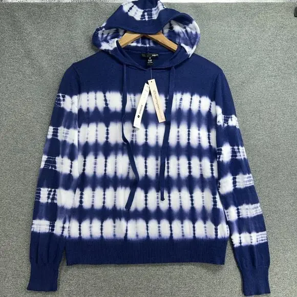 Aqua Tops Aqua Hoodie Womens Medium Blue Tie Dye Pullover